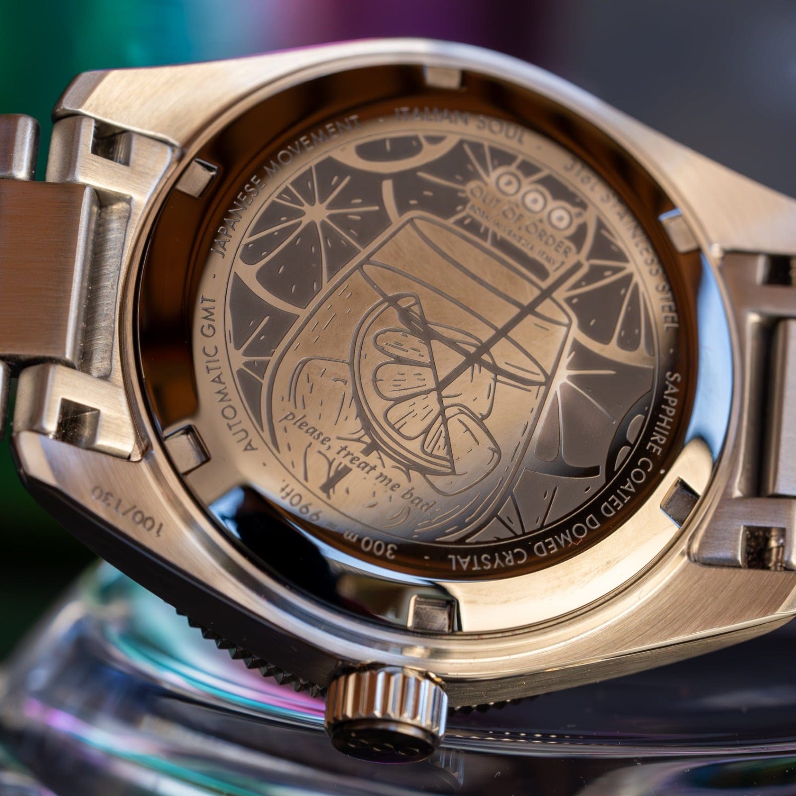 OUT OF ORDER OOO.001-25.BI.BAND.SS SPRITZ BITTER AUTOMATIC GMT - LIMITED EDITION Erkek KOL SAATİ 8