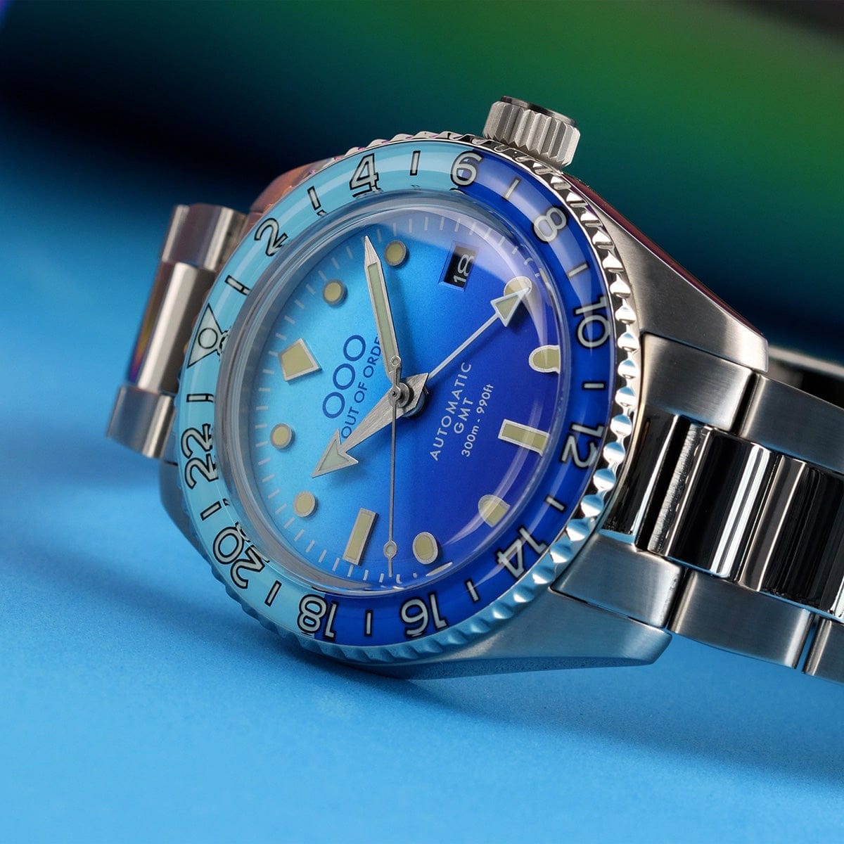 OUT OF ORDER OOO.001-25.BB.BAND.SS BOMBA BLU AUTOMATIC GMT - ULTRA BRUSHED Erkek KOL SAATİ 2