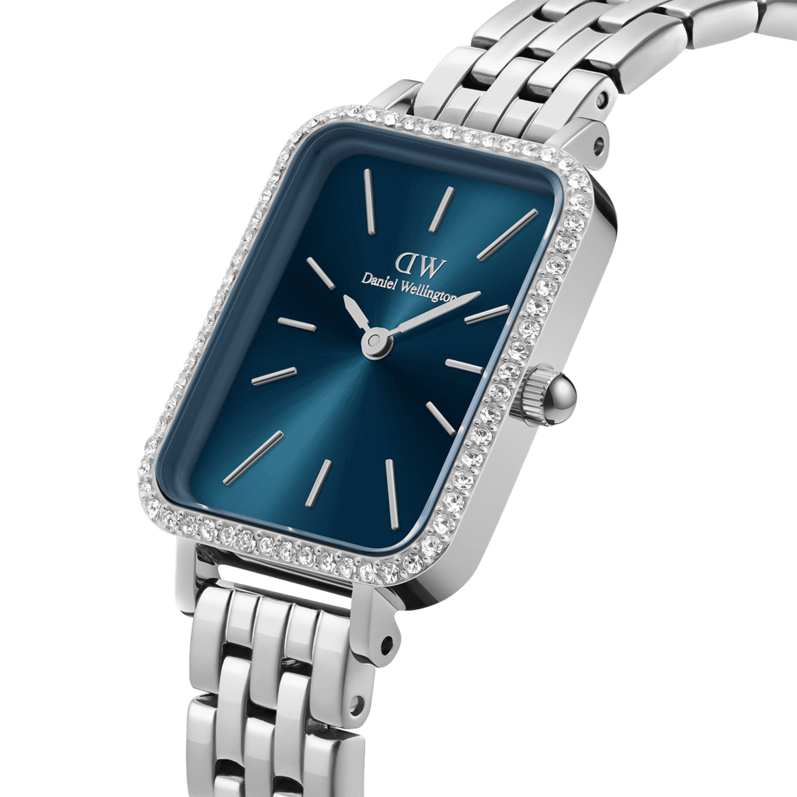 DANIEL WELLINGTON Quadro Lumine Bezel 5-Link Arctic Silver DW00600670 Kadın KOL SAATİ 2