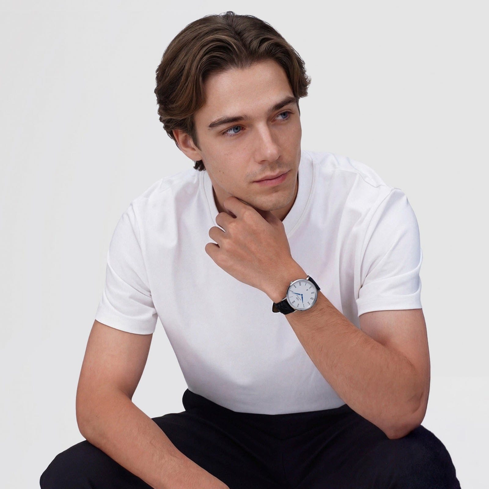 DANIEL WELLINGTON Classic Roman Numerals Date Black Croc Belly Silver DW00600914 Erkek KOL SAATİ 2