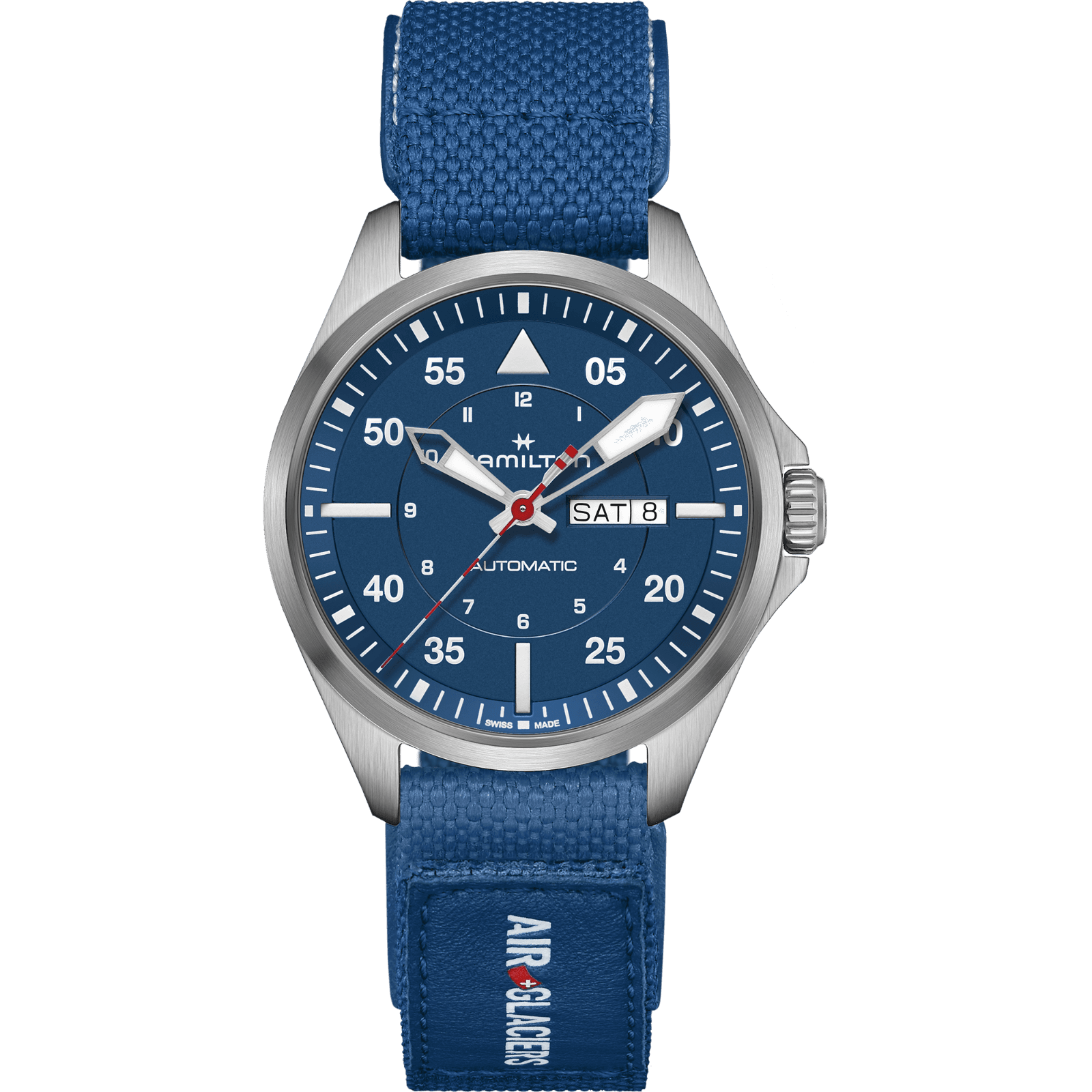 HAMILTON H64655941 KHAKI AVIATION PILOT DAY DATE AUTO - AIR-GLACIERS EDITION KOL SAATI