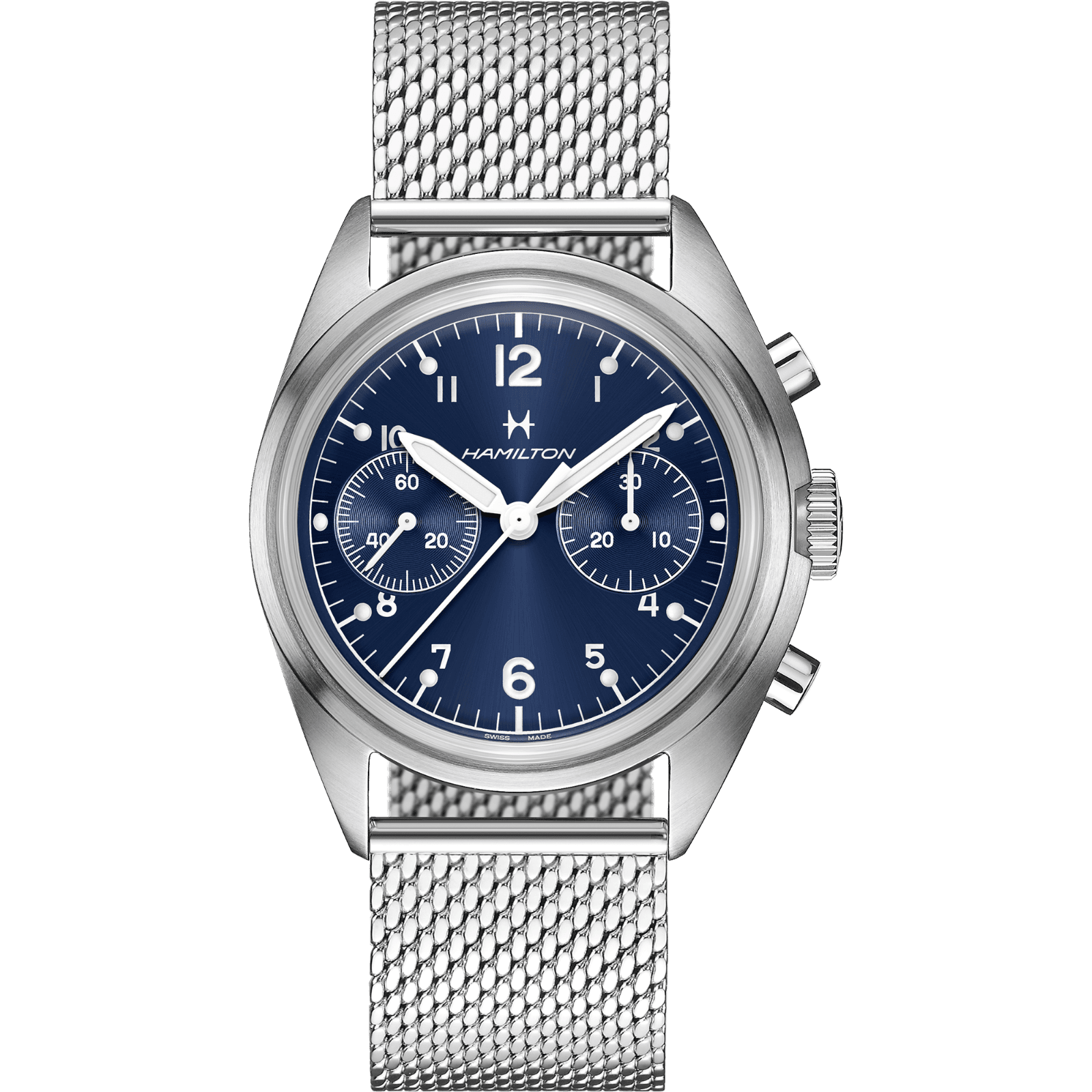 HAMILTON H76409140 KHAKI AVIATION PILOT PIONEER MECHANICAL CHRONOGRAPH KOL SAATI