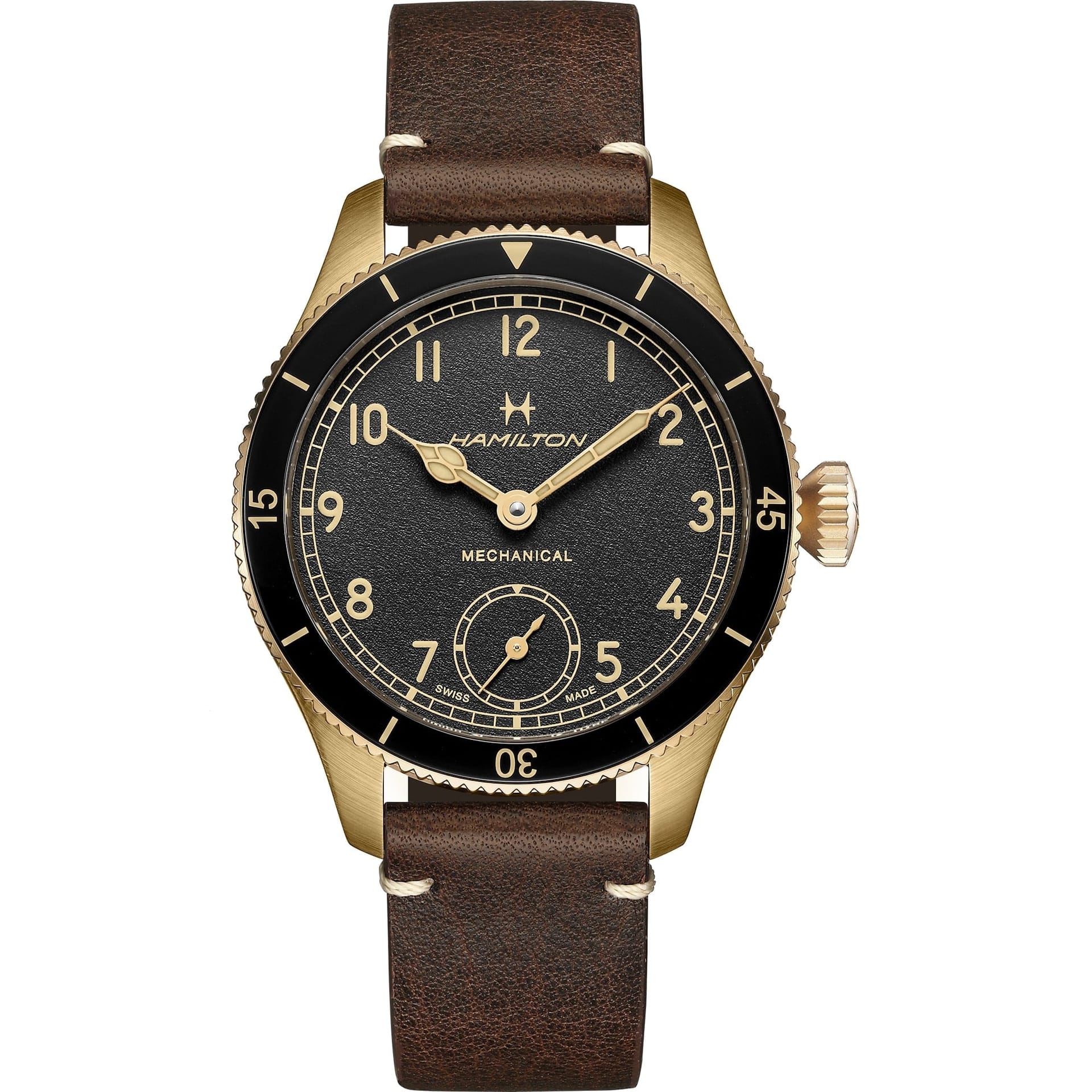 HAMILTON H76709530 KHAKI AVIATION PILOT PIONEER BRONZE KOL SAATI