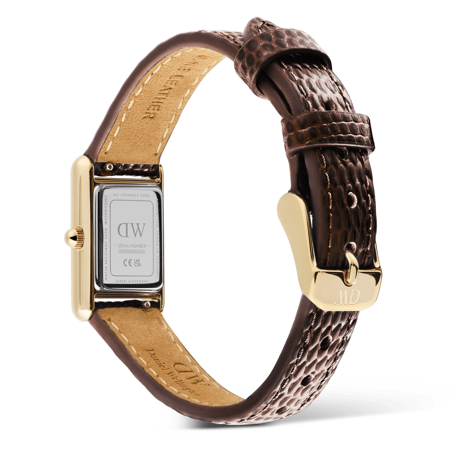 DANIEL WELLINGTON Bound Mini Dark Brown Lizard Gold DW00600904 Kadın KOL SAATİ 5