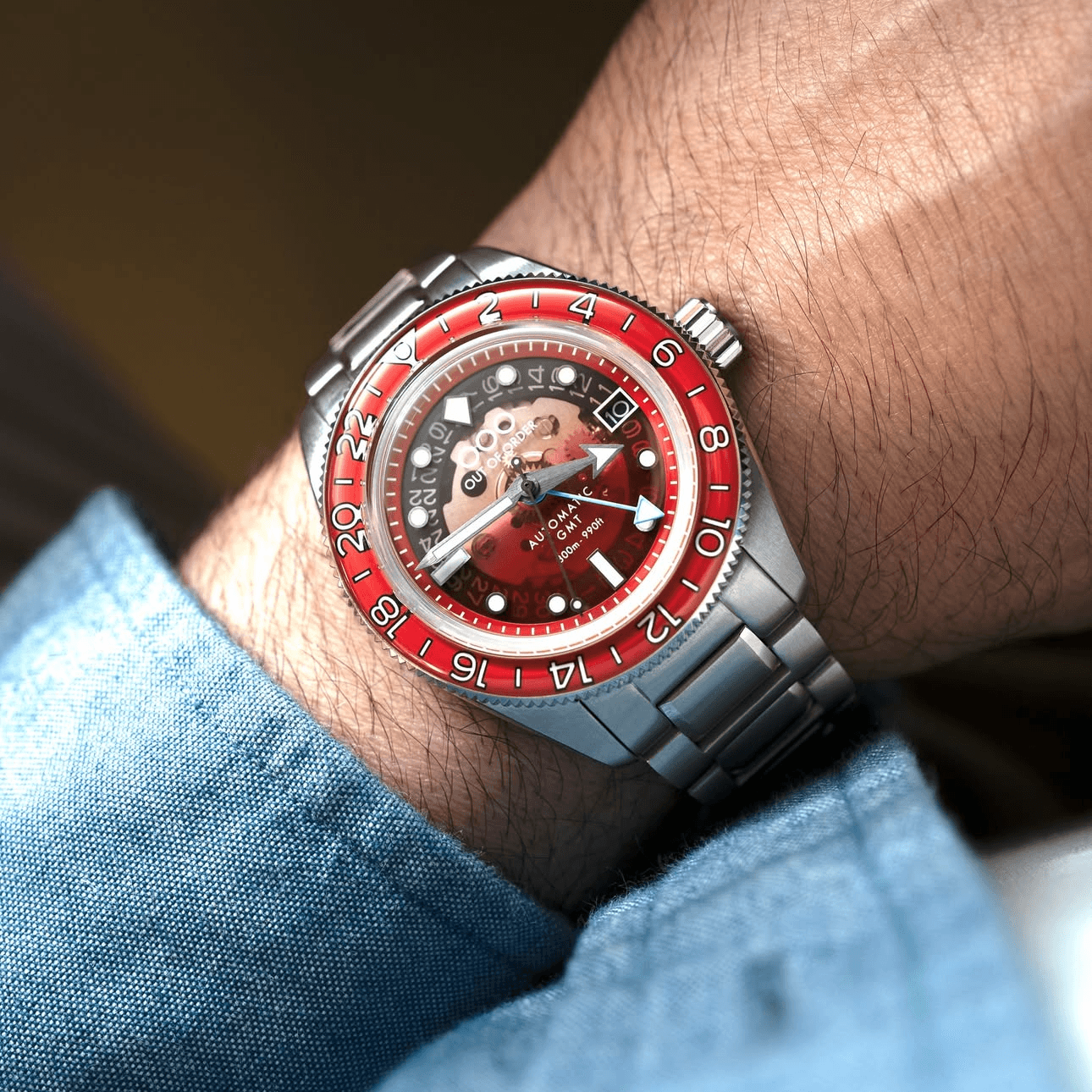 OUT OF ORDER OOO.001-25.BI.BAND.SS SPRITZ BITTER AUTOMATIC GMT - LIMITED EDITION Erkek KOL SAATİ 2