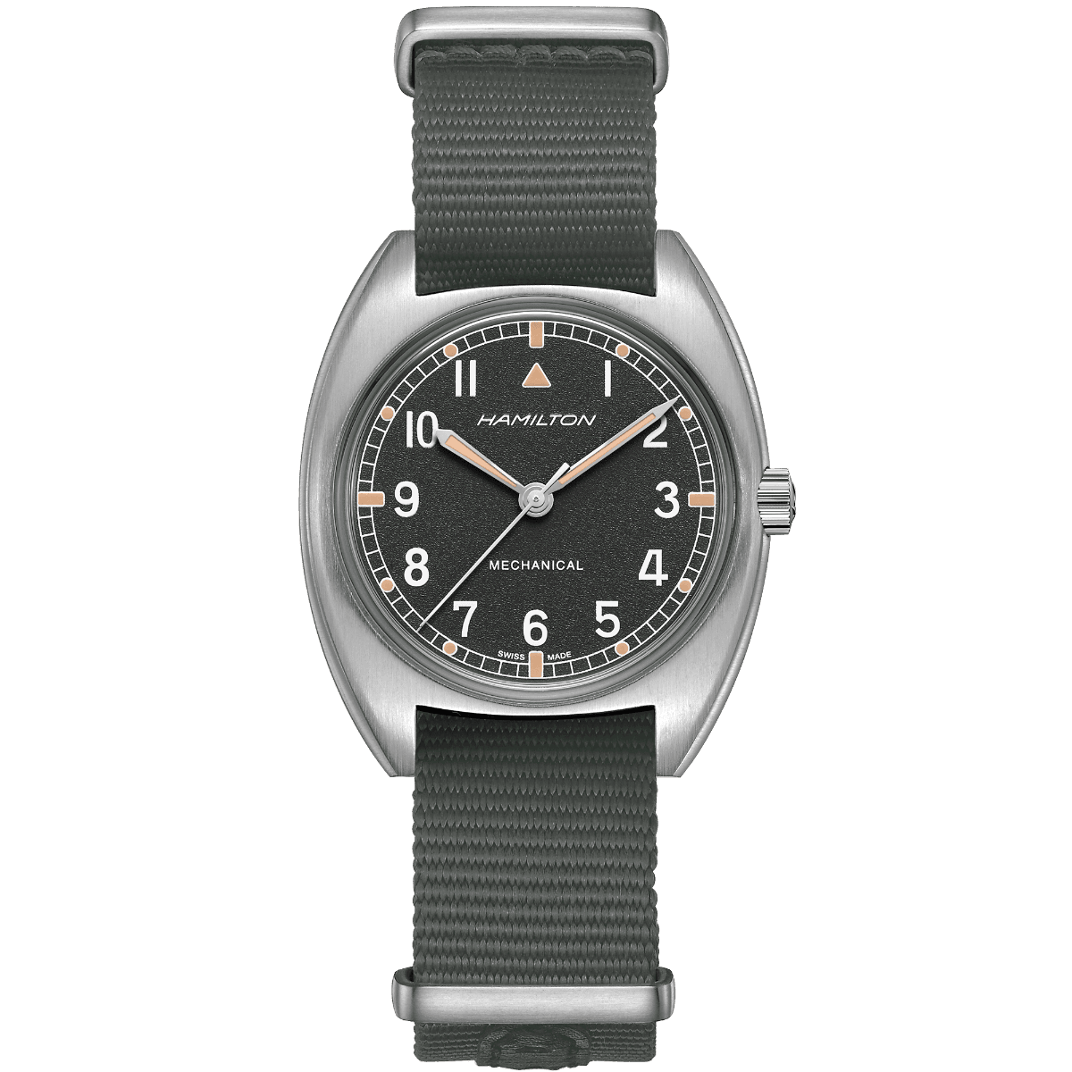HAMILTON H76419931 KHAKI AVIATION PILOT PIONEER MECHANICAL KOL SAATI