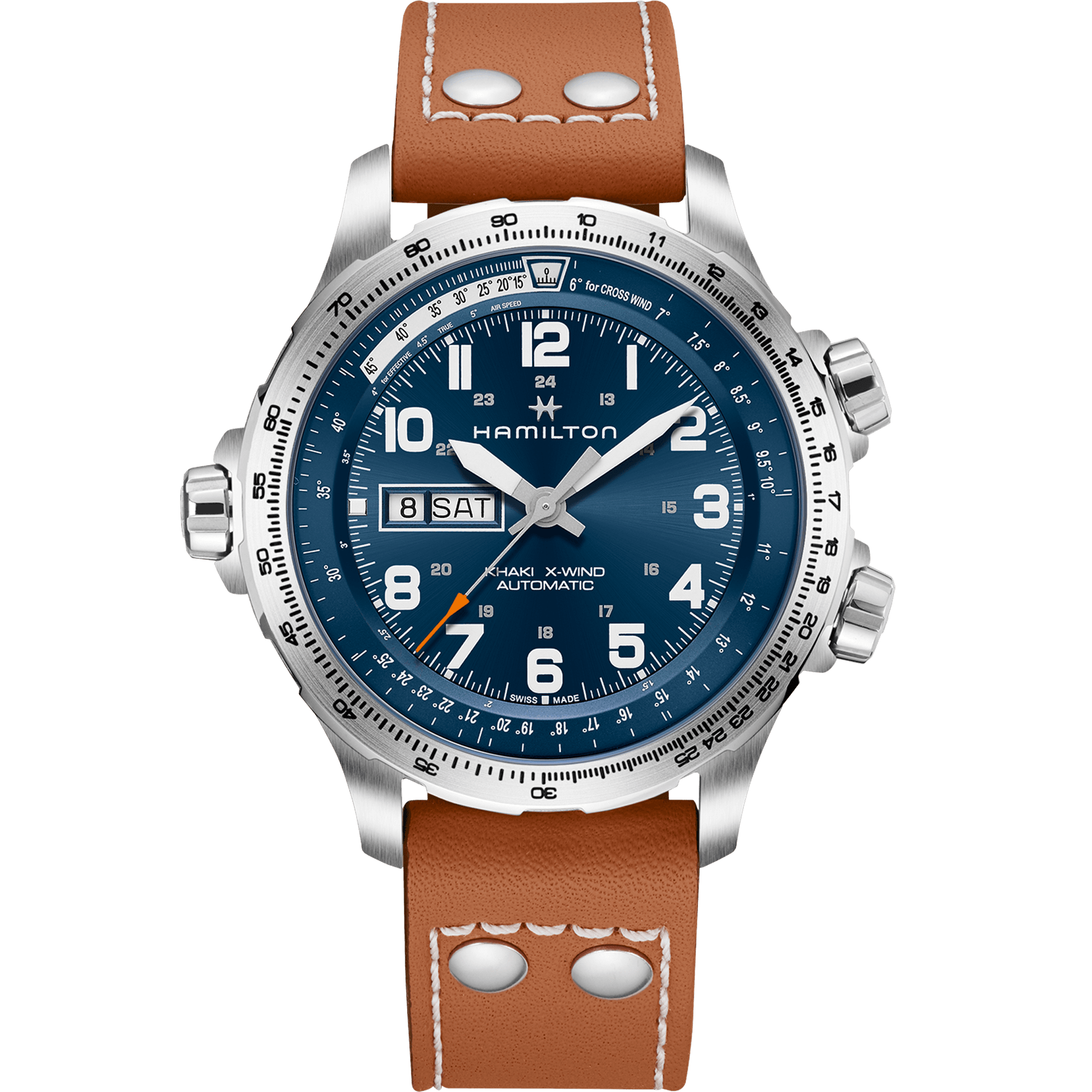 HAMILTON H77765541 KHAKI AVIATION X-WIND DAY DATE AUTO KOL SAATI