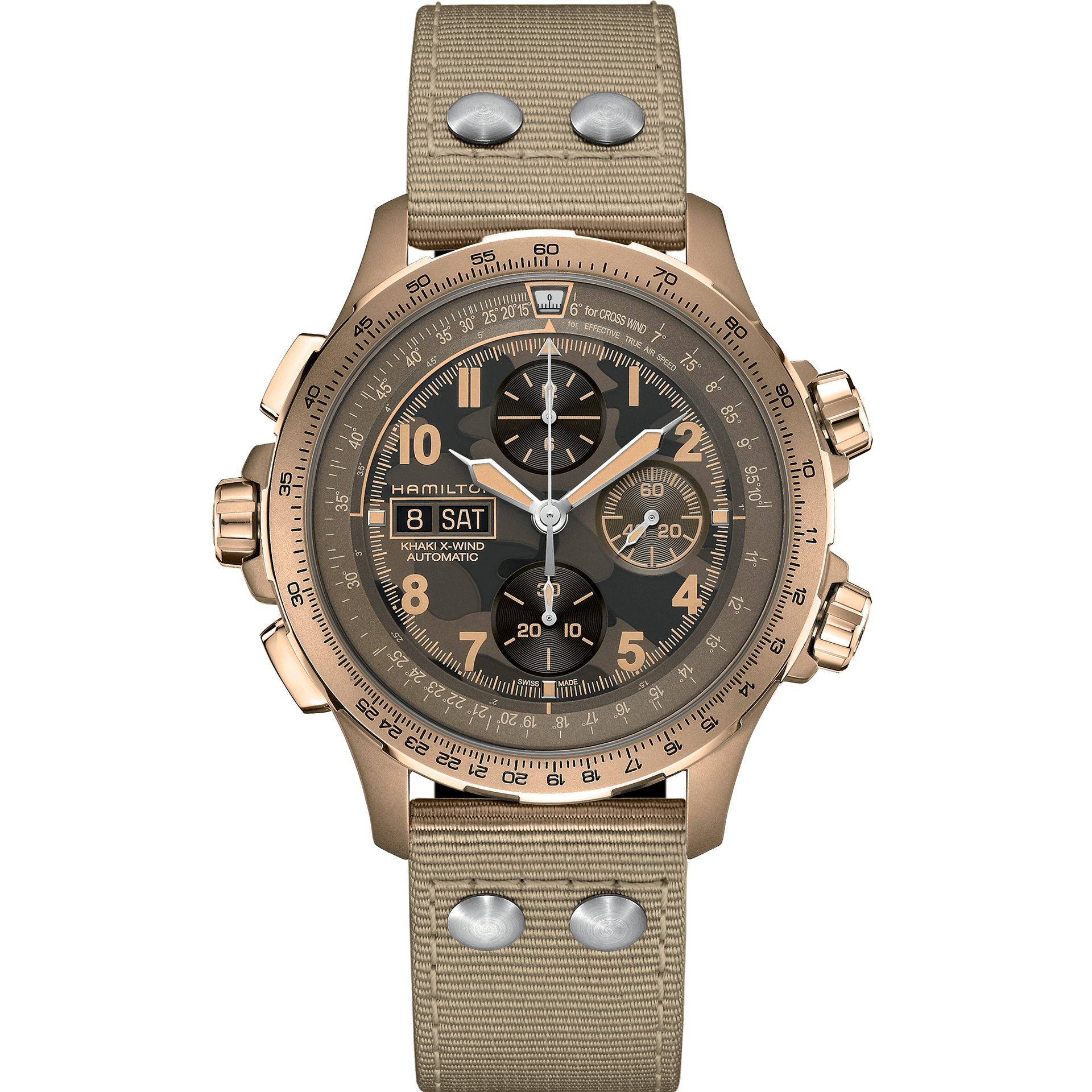 HAMILTON H77916920 KHAKI AVIATION X-WIND AUTO CHRONO KOL SAATI