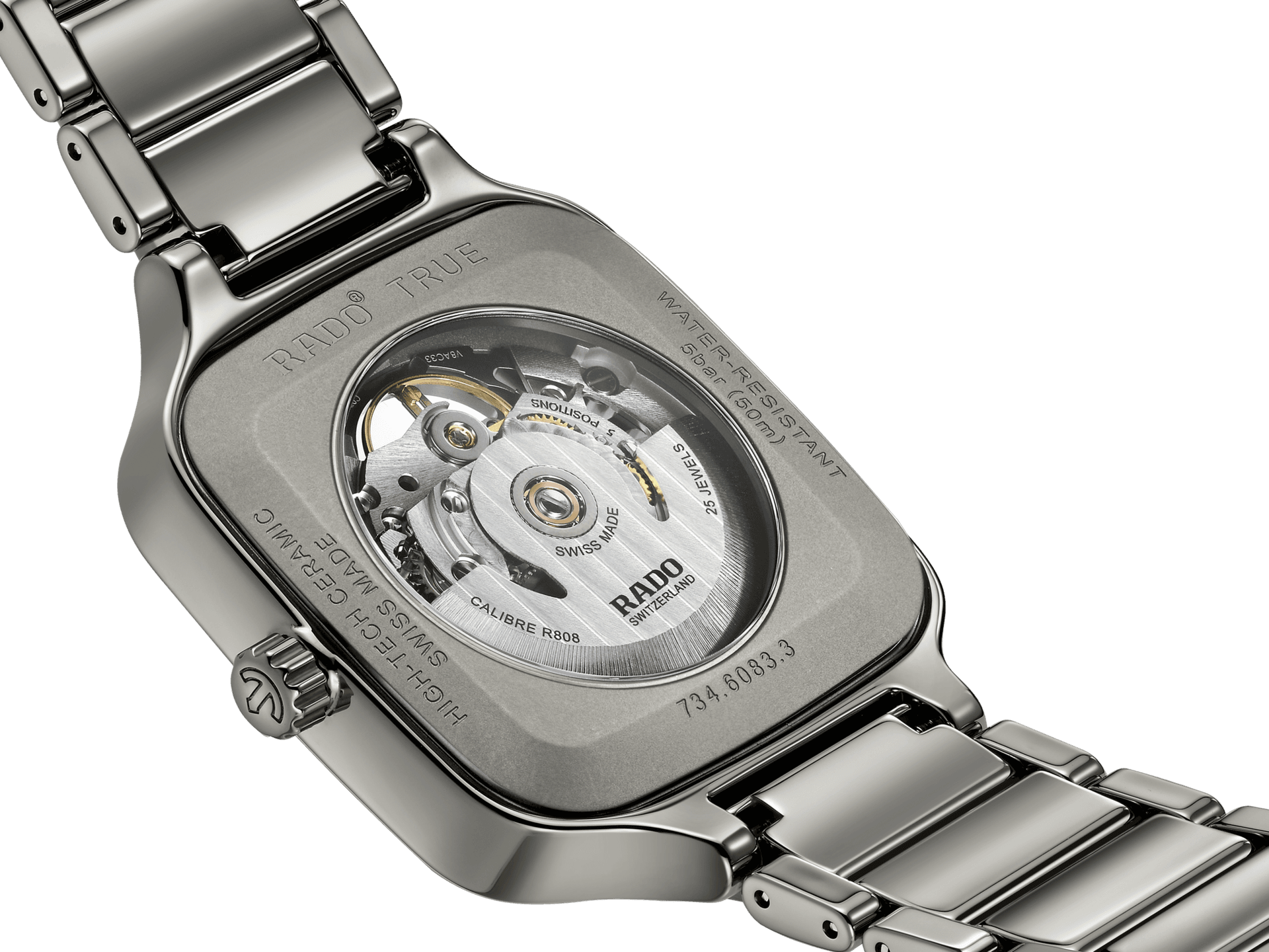 RADO R27125152 TRUE SQUARE AUTOMATIC SKELETON UNISEX KOL SAATİ 5