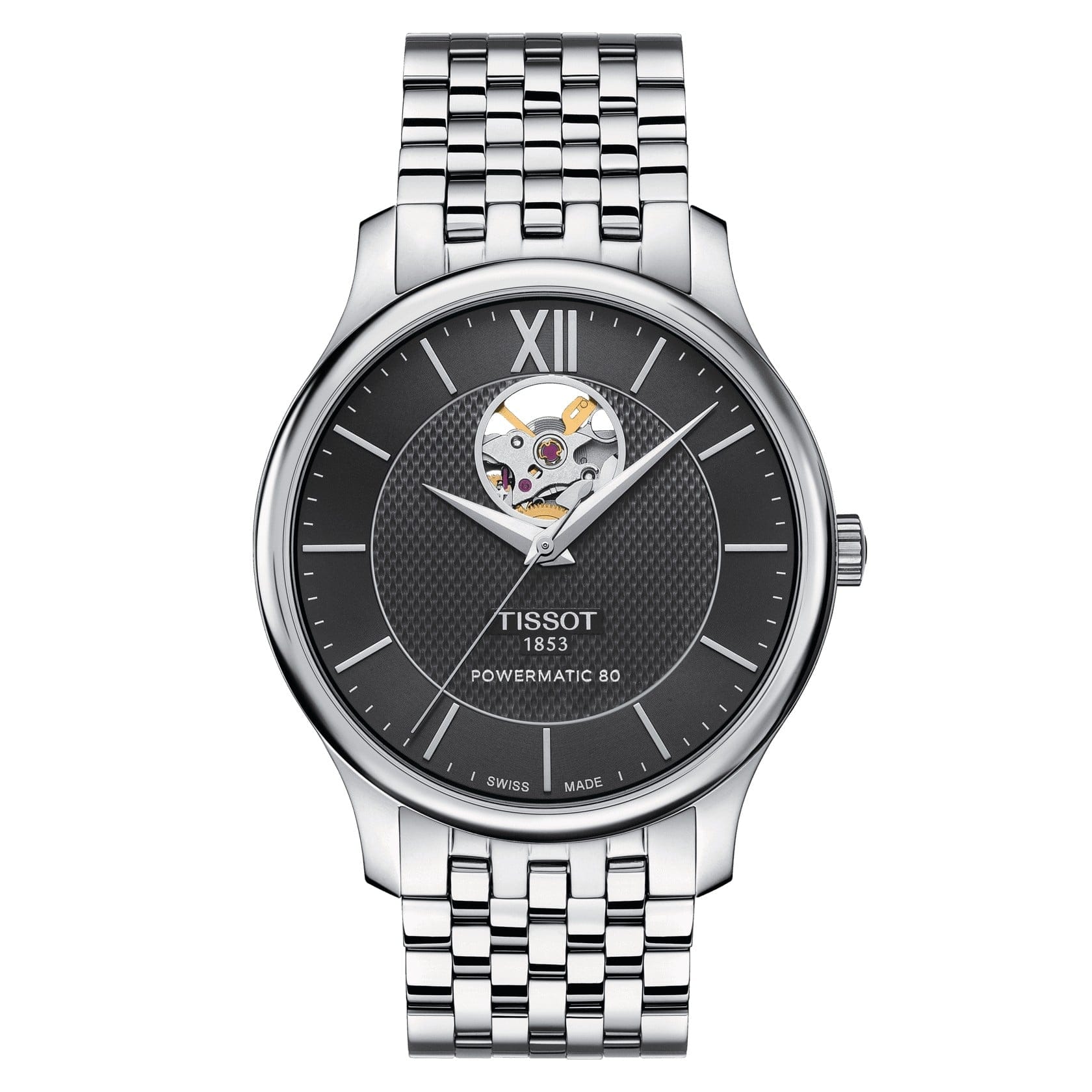 TISSOT T0639071105800 - T063.907.11.058.00  TRADITION POWERMATIC 80 OPEN HEART KOL SAATİ
