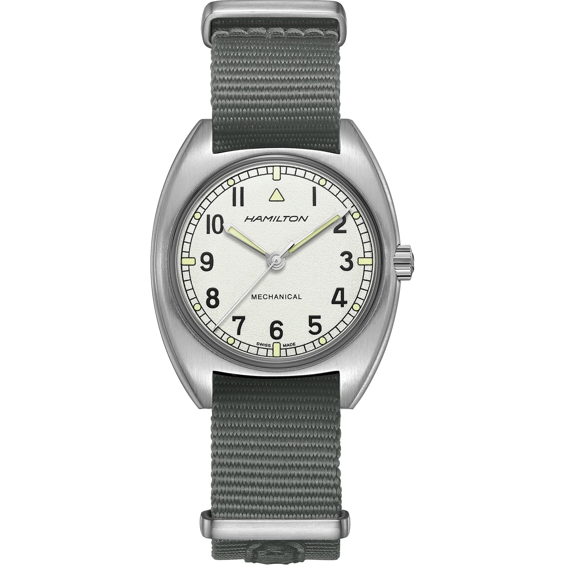 HAMILTON H76419951 KHAKI AVIATION PILOT PIONEER MECHANICAL KOL SAATI