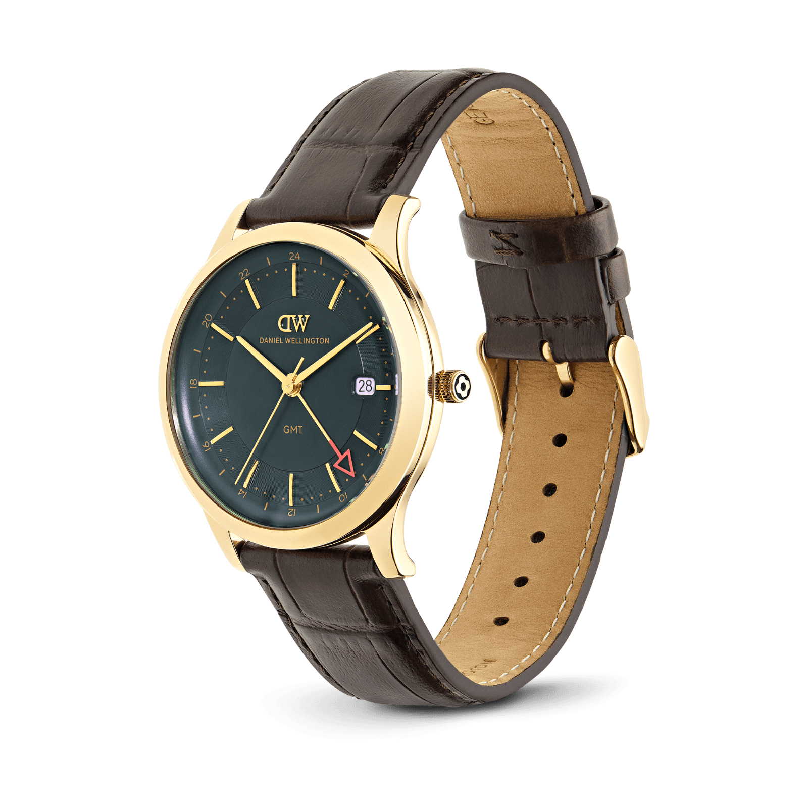 DANIEL WELLINGTON Pathfinder Gmt Brown-Croc Green Gold DW00600974 Erkek KOL SAATİ 3
