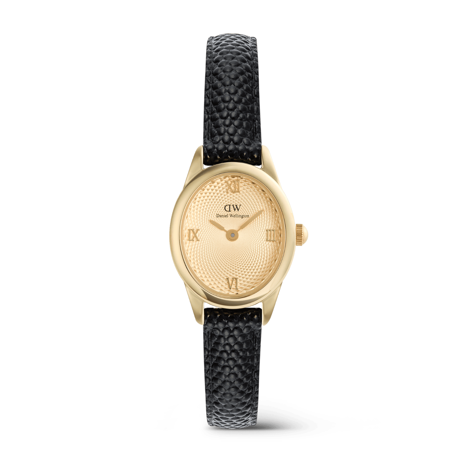 DANIEL WELLINGTON Ophelia Mini Black Lizard Unitone Guilloché Gold DW00600897 Kadın KOL SAATİ 1