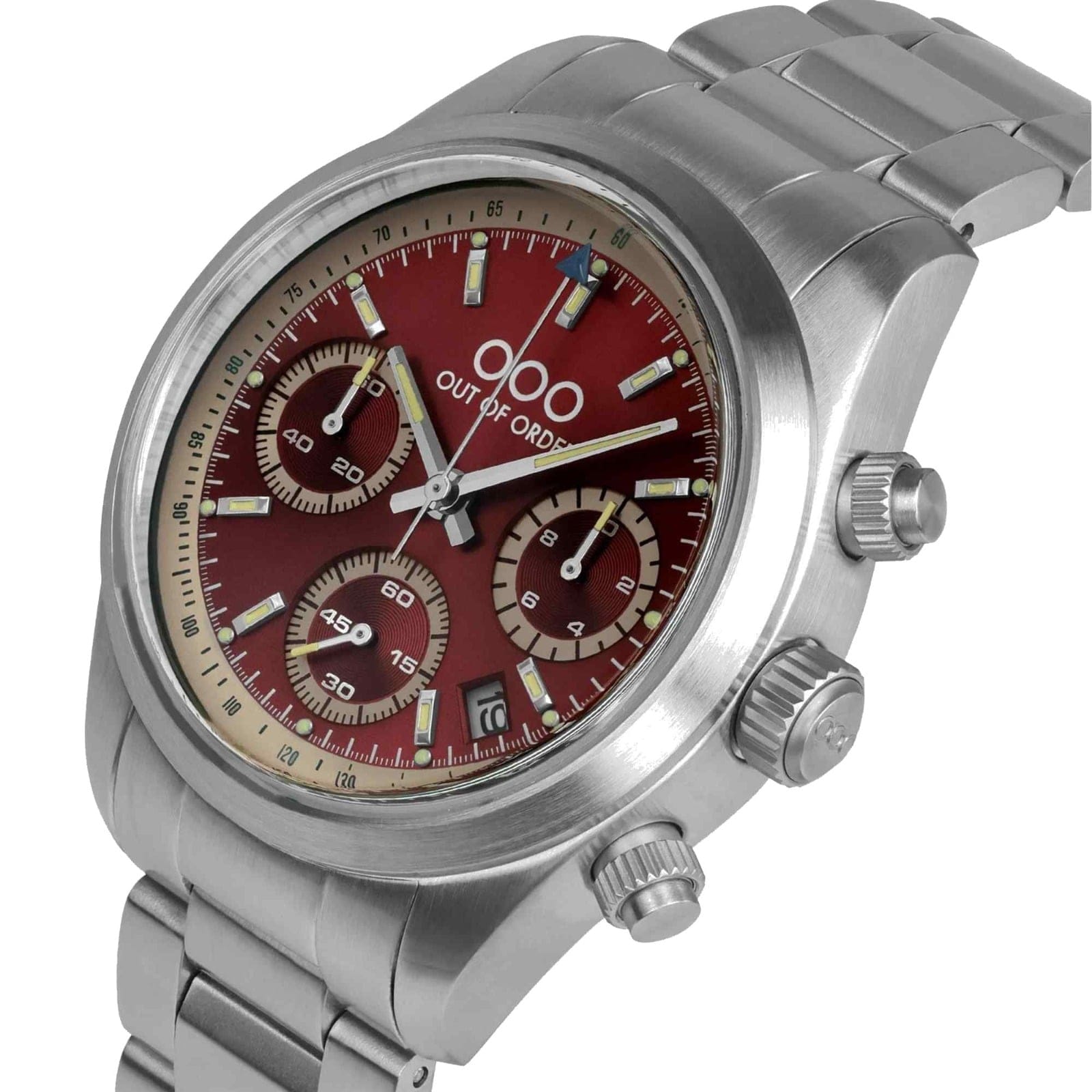 OUT OF ORDER OOO.001-23.RO.AC.SS RED SPORTY CRONOGRAFO - STAINLESS STEEL - ULTRA BRUSHED Erkek KOL SAATİ 3