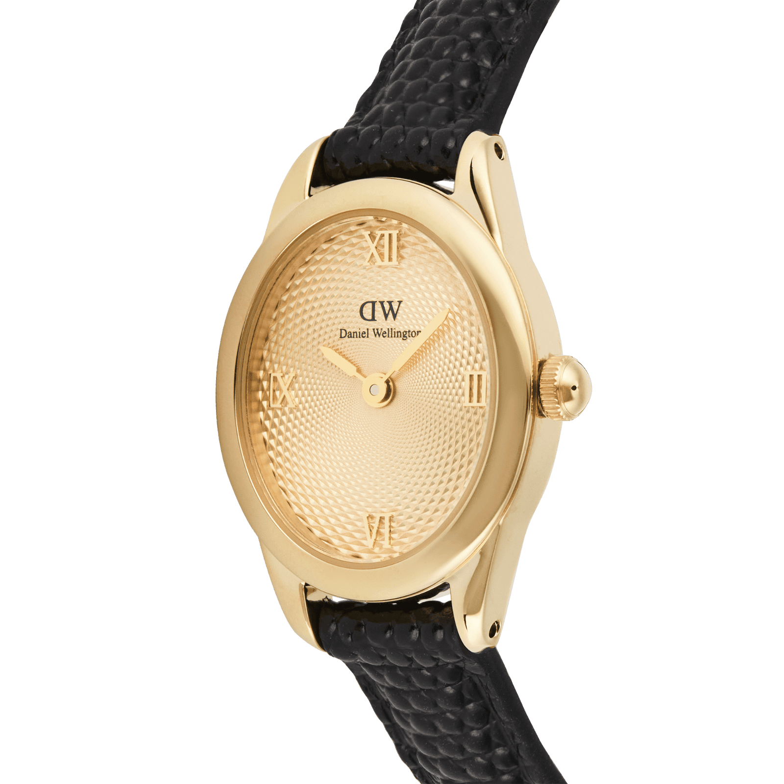 DANIEL WELLINGTON Ophelia Mini Black Lizard Unitone Guilloché Gold DW00600897 Kadın KOL SAATİ 3