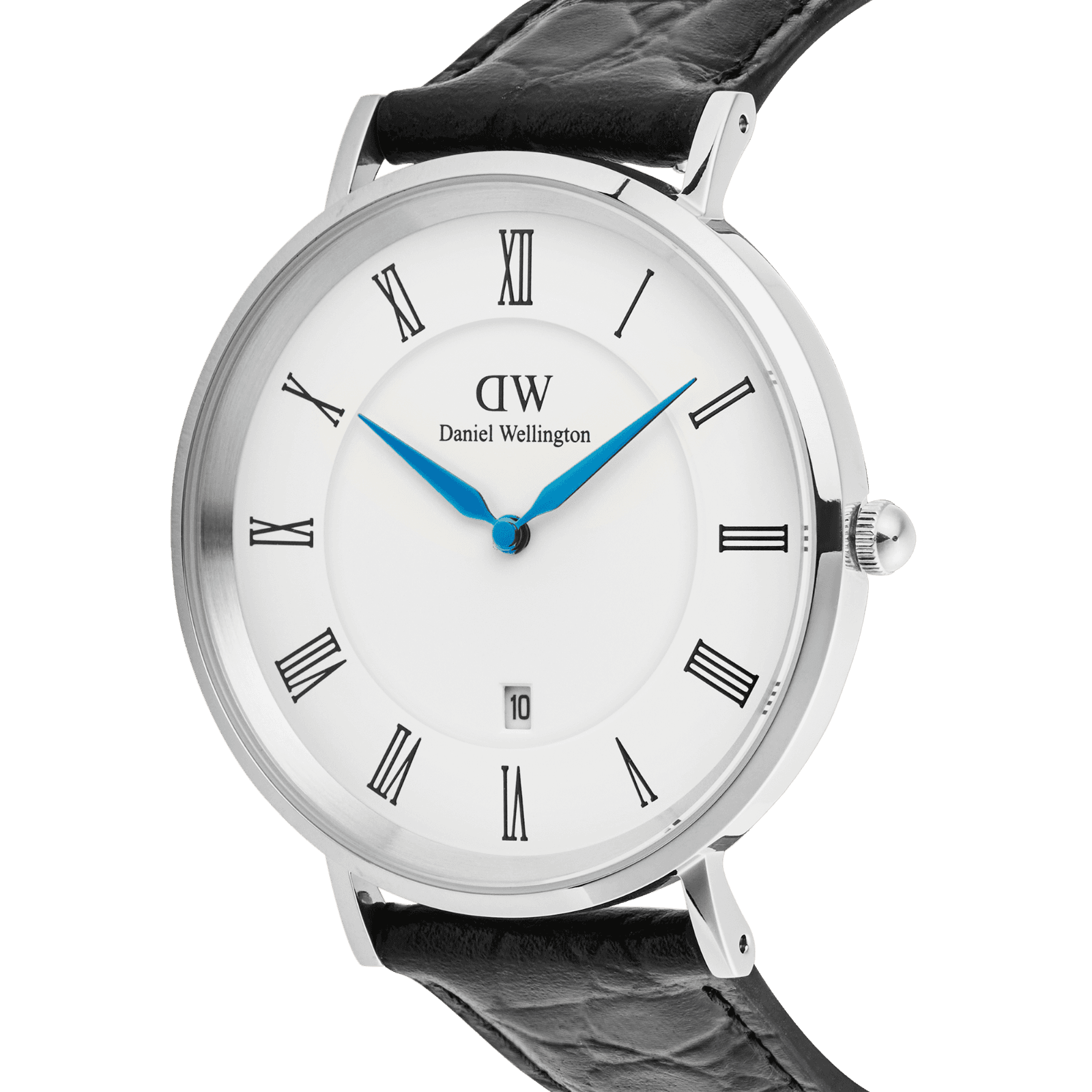 DANIEL WELLINGTON Classic Roman Numerals Date Black Croc Belly Silver DW00600914 Erkek KOL SAATİ 3