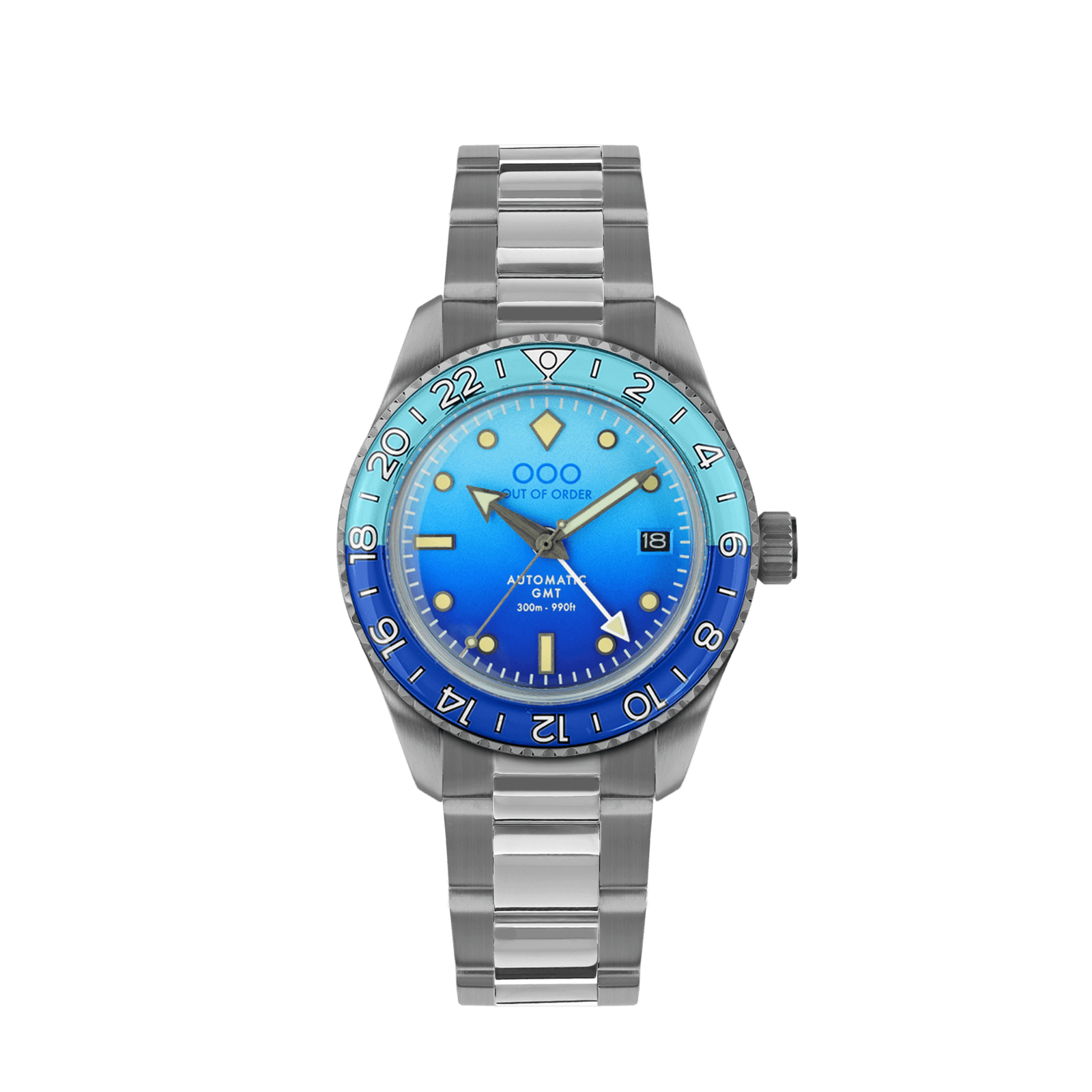 OUT OF ORDER OOO.001-25.BB.BAND.SS BOMBA BLU AUTOMATIC GMT - ULTRA BRUSHED Erkek KOL SAATİ