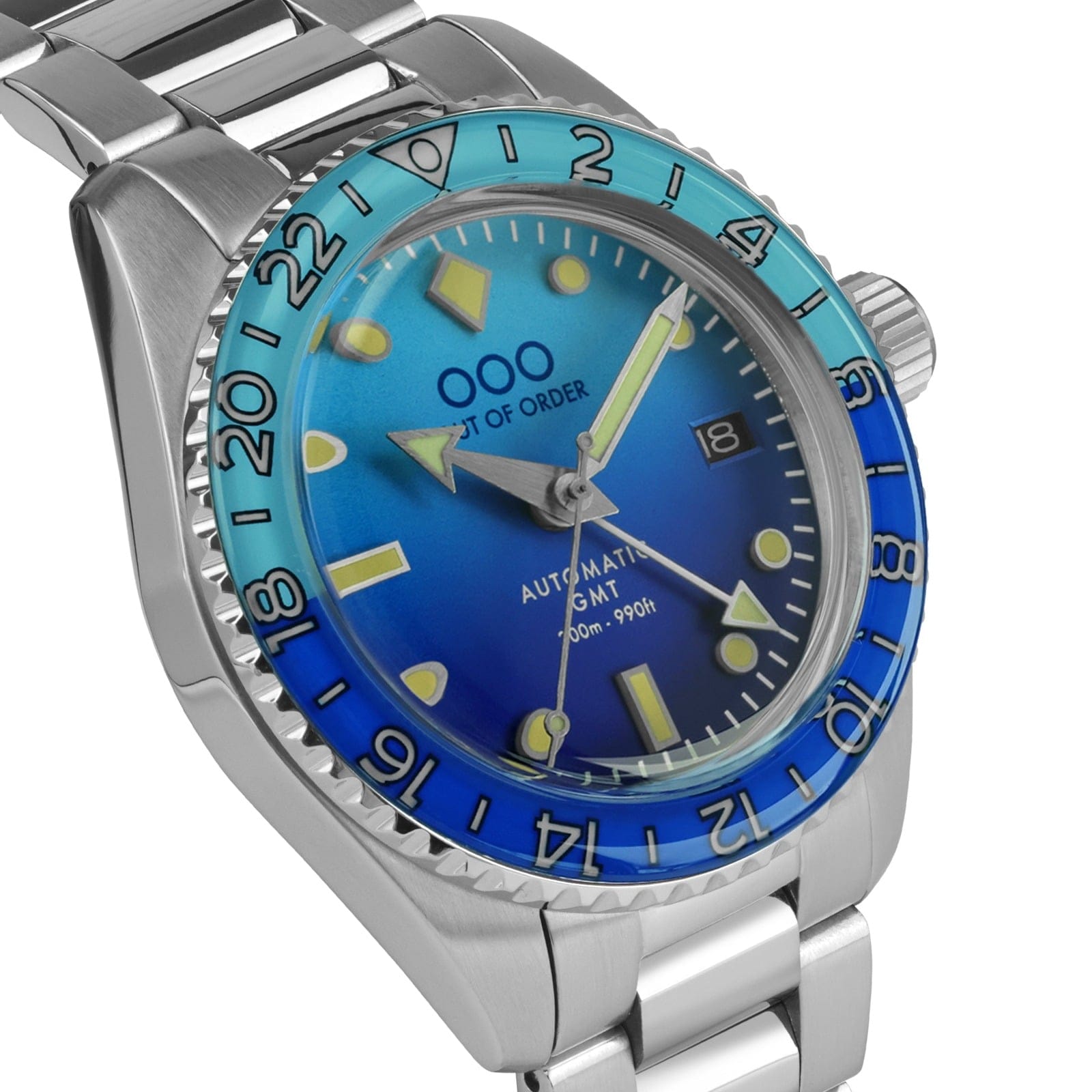 OUT OF ORDER OOO.001-25.BB.BAND.SS BOMBA BLU AUTOMATIC GMT - ULTRA BRUSHED Erkek KOL SAATİ 5
