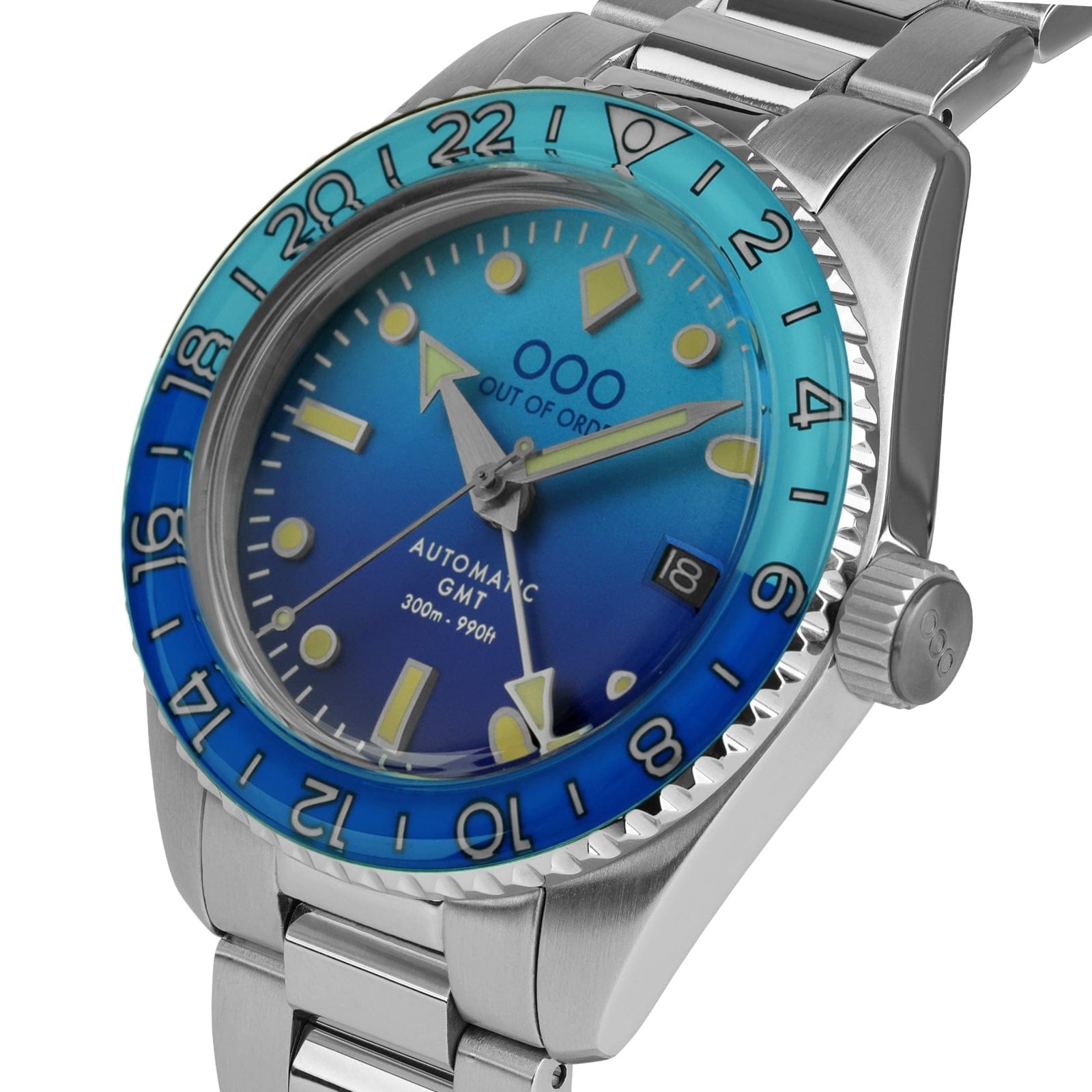 OUT OF ORDER OOO.001-25.BB.BAND.SS BOMBA BLU AUTOMATIC GMT - ULTRA BRUSHED Erkek KOL SAATİ 6