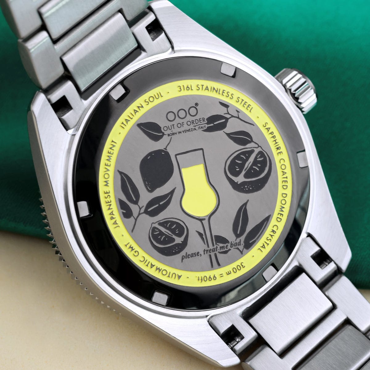 OUT OF ORDER OOO.001-25.LI.BAND.SS LIMONCELLO AUTOMATIC GMT - LIMITED EDITION Erkek KOL SAATİ 4