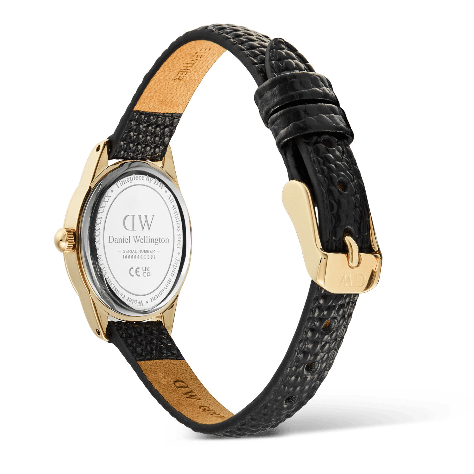 DANIEL WELLINGTON Ophelia Mini Black Lizard Unitone Guilloché Gold DW00600897 Kadın KOL SAATİ 4
