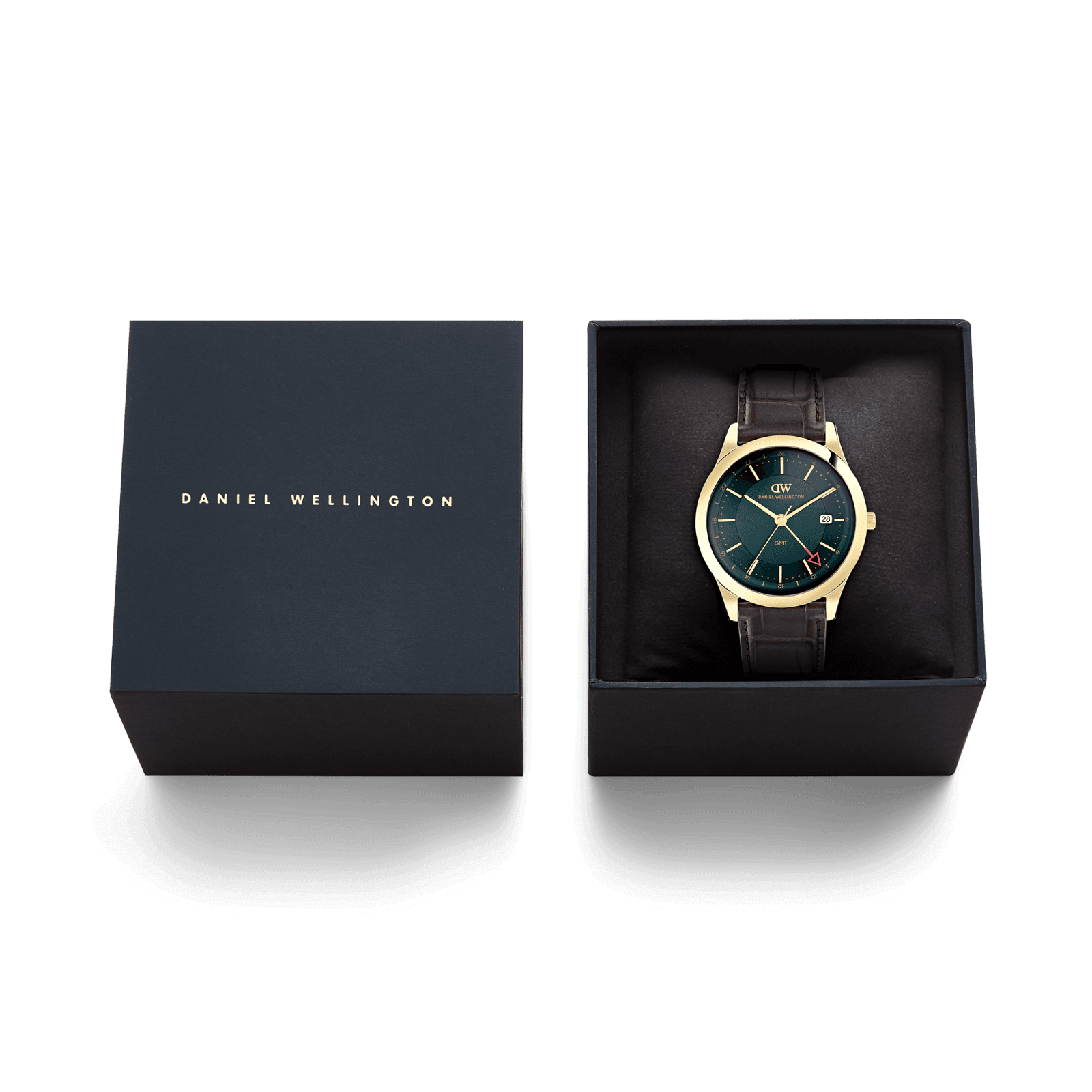 DANIEL WELLINGTON Pathfinder Gmt Brown-Croc Green Gold DW00600974 Erkek KOL SAATİ 5