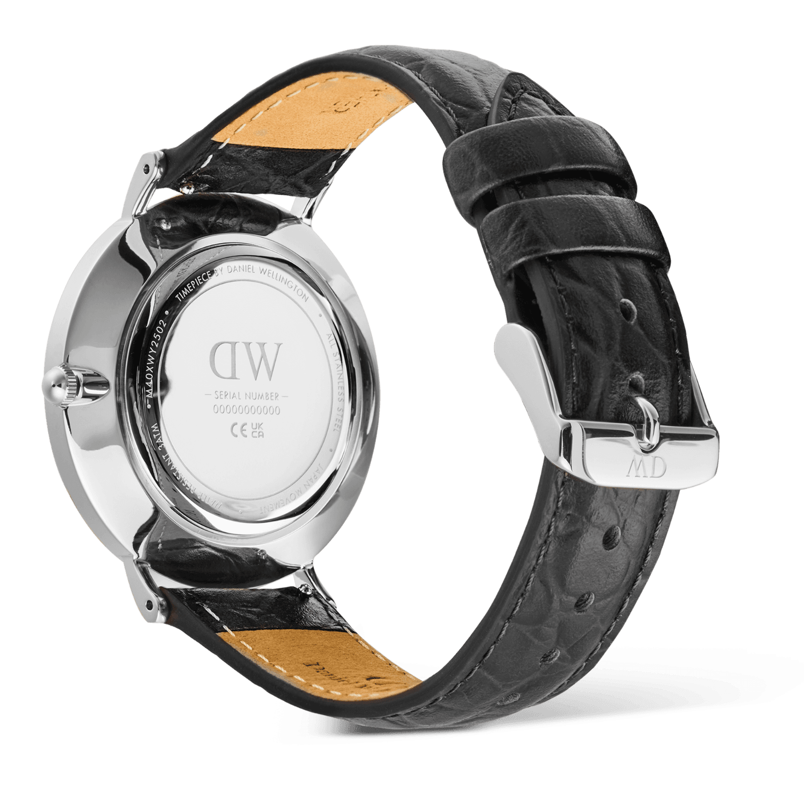 DANIEL WELLINGTON Classic Roman Numerals Date Black Croc Belly Silver DW00600914 Erkek KOL SAATİ 5