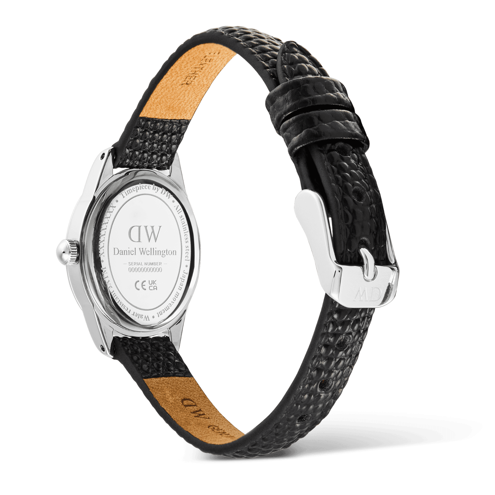 DANIEL WELLINGTON Ophelia Mini Black Lizard Ice Blue Guilloché Silver DW00600896 Kadın KOL SAATİ 3