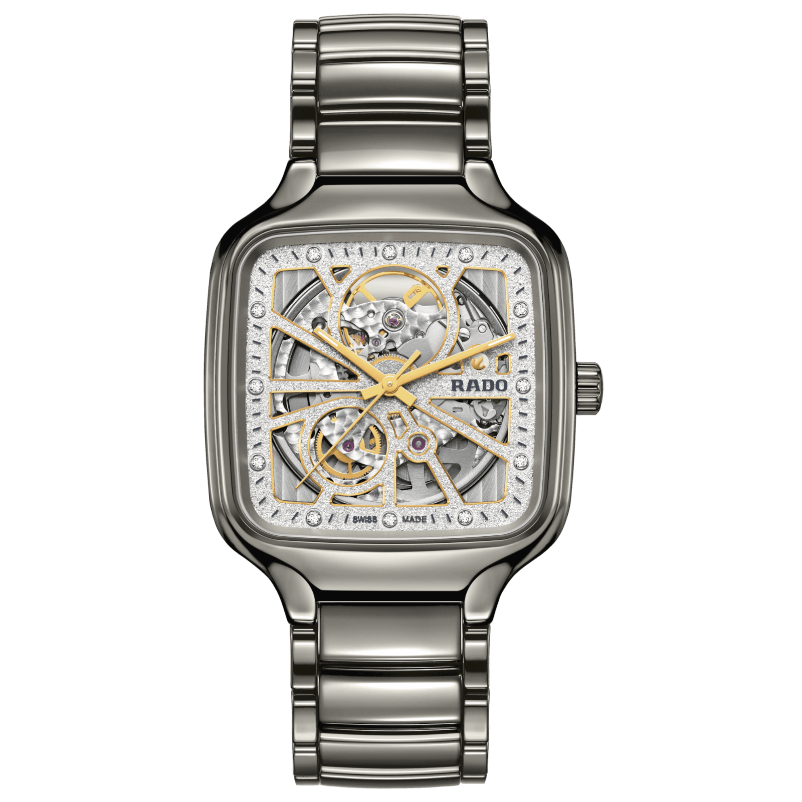 RADO R27083722 TRUE SQUARE AUTOMATIC OPEN HEART SPARKLING UNISEX KOL SAATİ